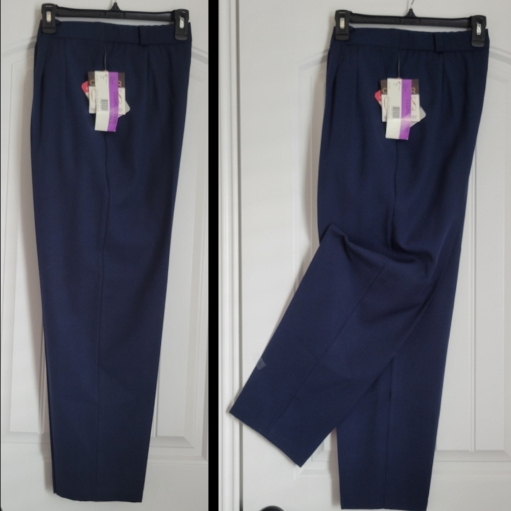 🆕️Counterparts Navy Pleated Belt Straight Leg Slacks